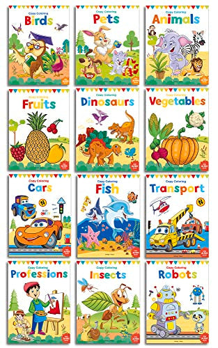 Box Color Book Coloring Books Box Set: Pack of 12 Copy Color Books For Children ...