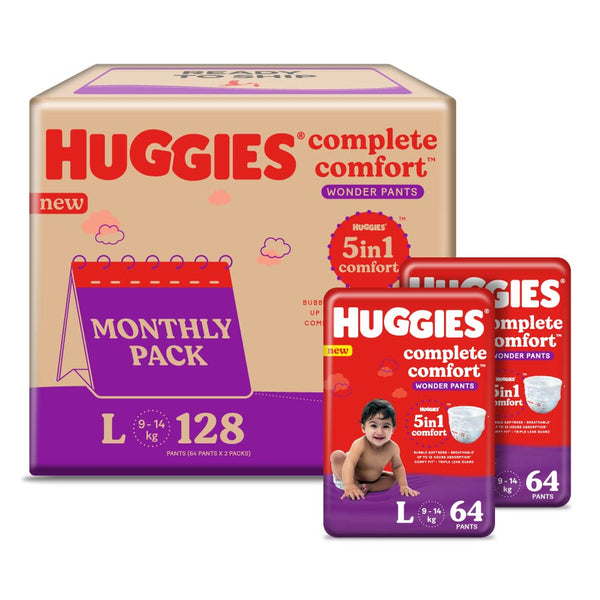 Huggies Complete Comfort Dry Pants Extra Large (XL) Size Baby Diaper Pants,  13 count, with 5 in 1 Comfort