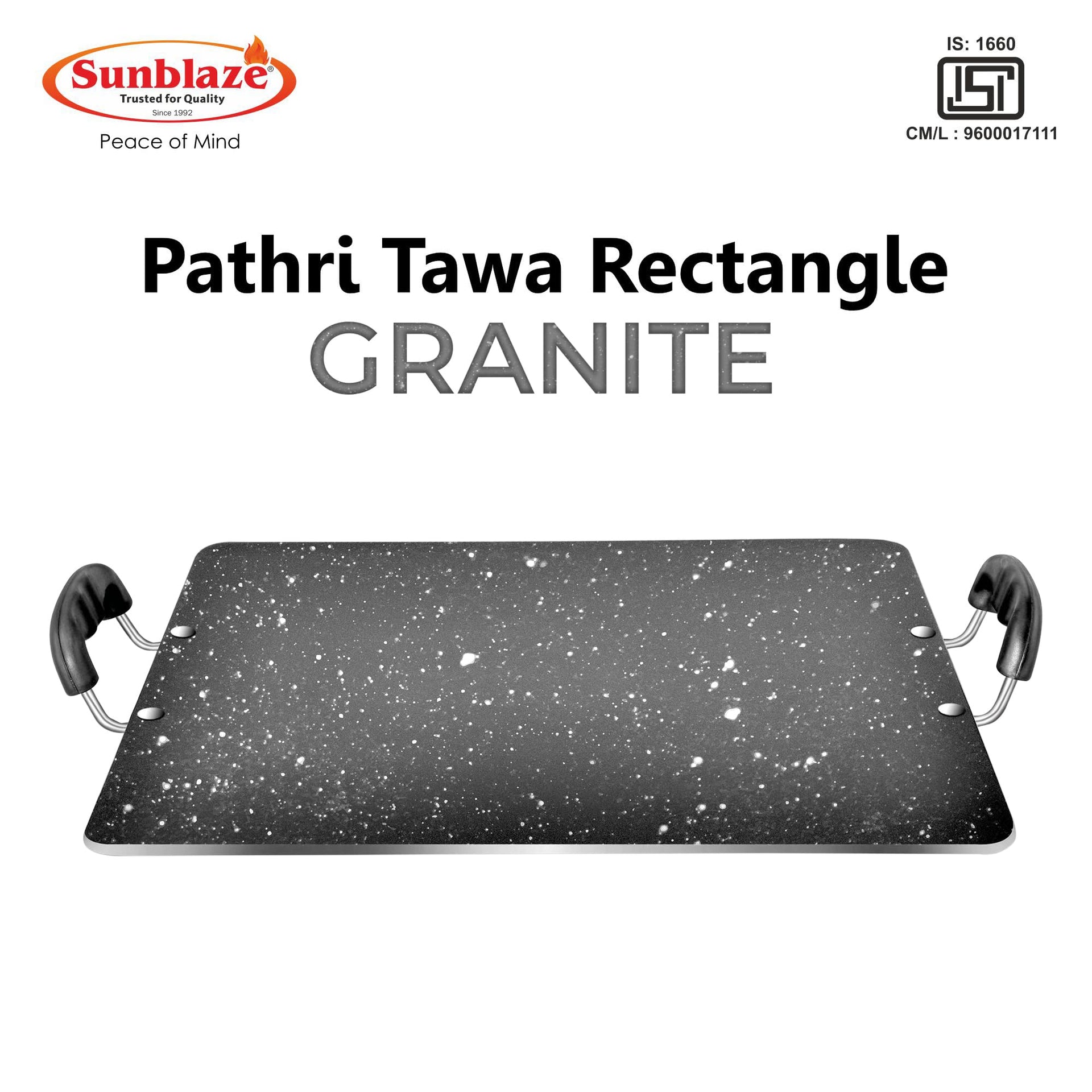 Granite Roti Sunblaze Non Stick Granite Pathri Rectangle Tawa for Dosa, Roti, Chapa ...