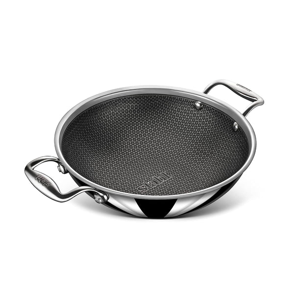  Meyer Pre Seasoned Cast Iron Kadai, Iron Kadhai with Lid for  Cooking and Stir Frying, Heavy Base Iron Kadai Small Size