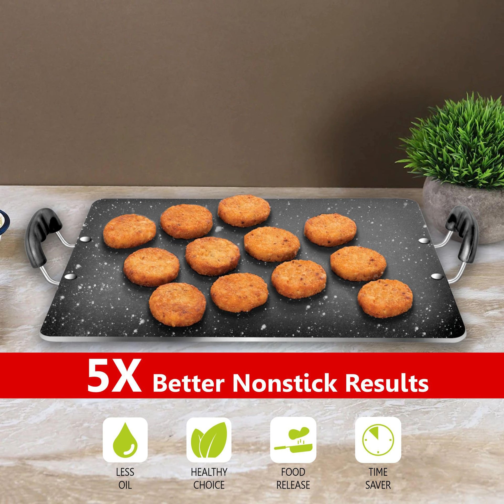 Granite Roti Sunblaze Non Stick Granite Pathri Rectangle Tawa for Dosa, Roti, Chapa ...