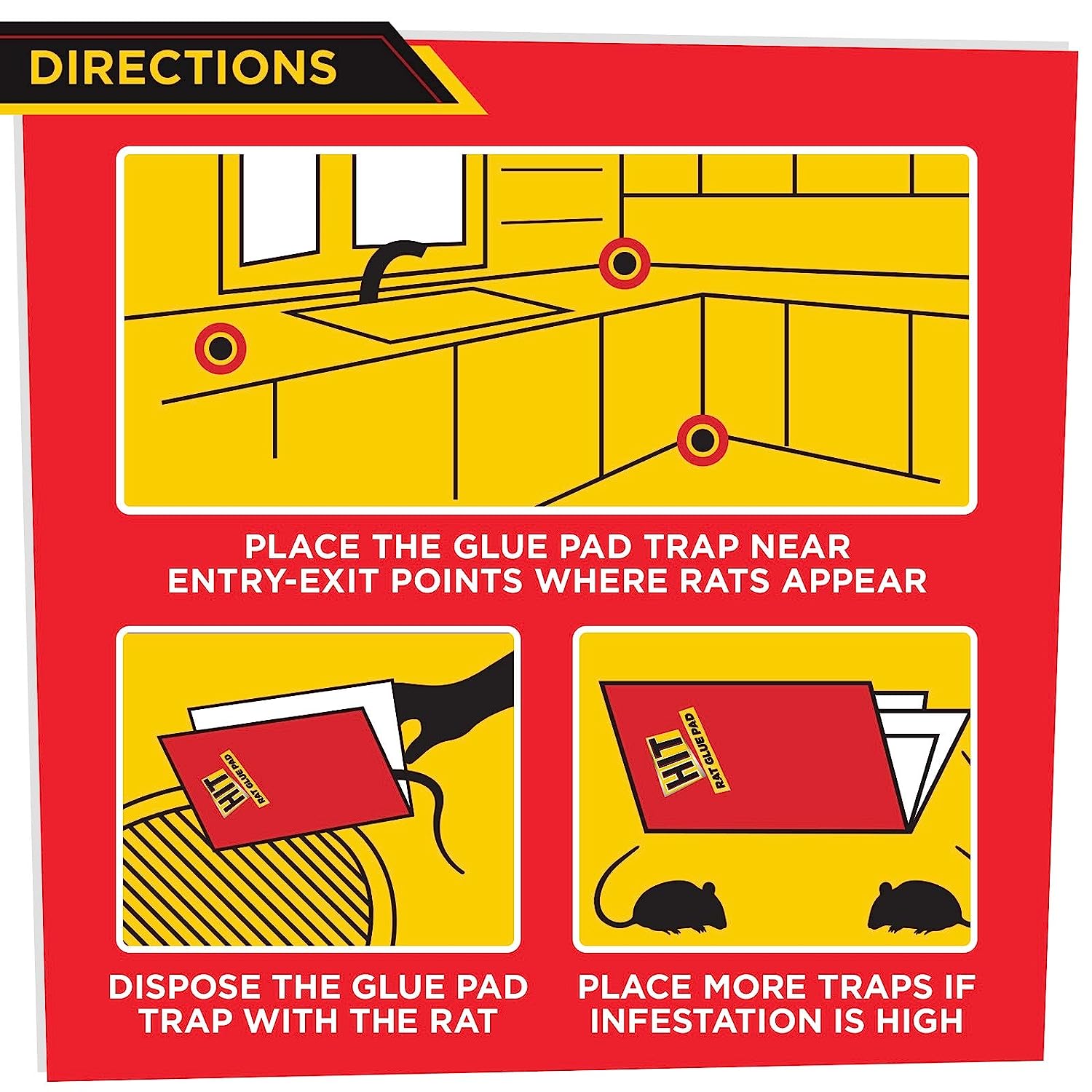 Hitrat HIT Rat/Mouse Trap Glue Pad, Pack of 3 (Jumbo Size) – KKK