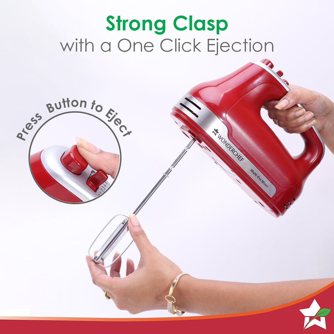Fetch Hand Wonderchef Renewed Crimson Edge 5 Speed Electric Hand Mixer | 300W Pow ...