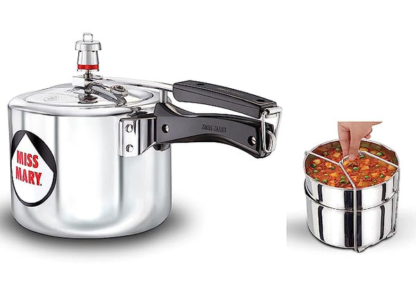 Hawkins Two-Dish Stainless Steel Set, Cooker Separator, Pressure Cooker Pots  